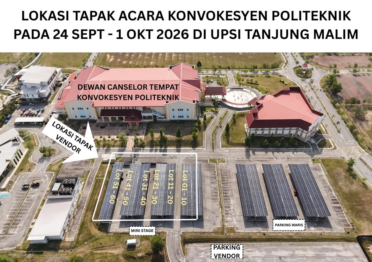 Pelan susun atur Konvokesyen Politeknik di UPSI