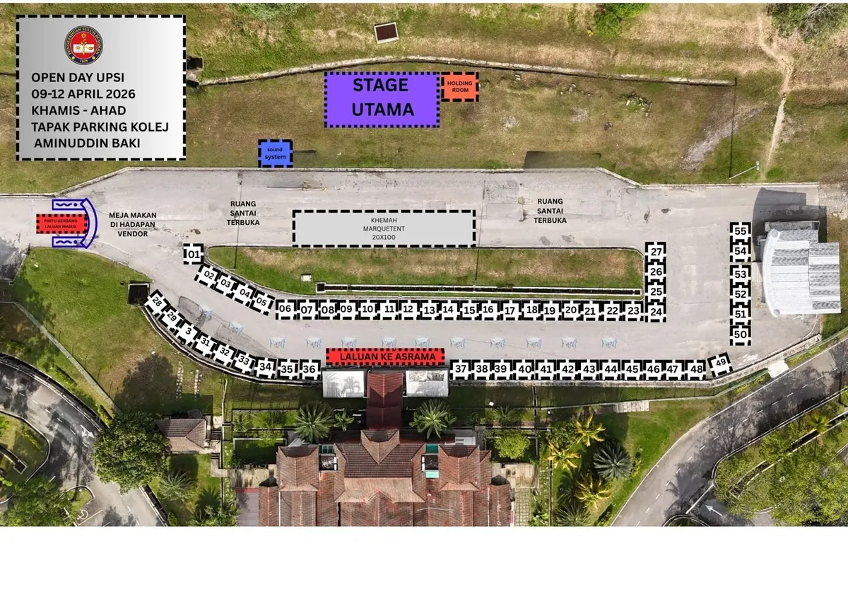 Pelan susun atur Open Day UPSI